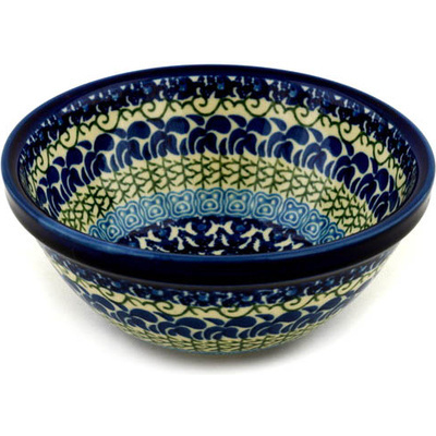 Polish Pottery Bowl 6&quot; Blue Passion