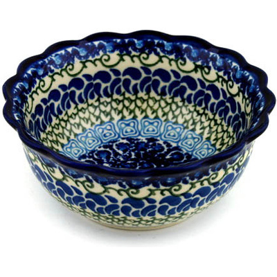 Polish Pottery Bowl 6&quot; Blue Passion
