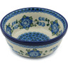 Polish Pottery Bowl 6&quot; Blue Poppies