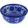 Polish Pottery Bowl 6&quot; Blue Poppy Circle UNIKAT