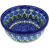 Polish Pottery Bowl 6" Blue Rosette Wreath