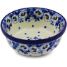 Polish Pottery Bowl 6&quot; Blue Spring