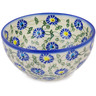 Polish Pottery Bowl 6&quot; Blue Thistle Beauty