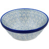 Polish Pottery Bowl 6&quot; Blue Water Lily