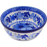 Polish Pottery Bowl 6&quot; Blue Wildflower Patch UNIKAT