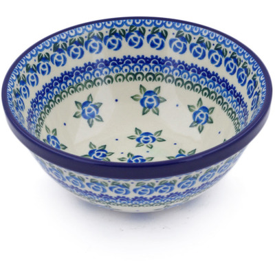 Polish Pottery Bowl 6" Bluebuds