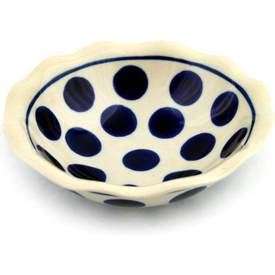 Polish Pottery Bowl 6&quot; Bold Polka Dots