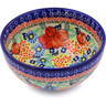 Polish Pottery Bowl 6&quot; Bold Poppies UNIKAT
