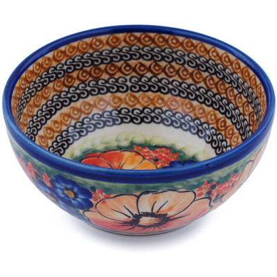 Polish Pottery Bowl 6&quot; Bright Beauty UNIKAT