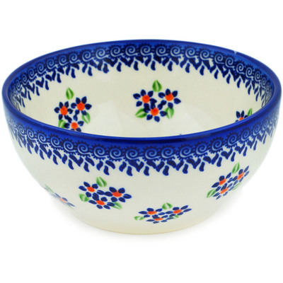 Polish Pottery Bowl 6&quot; Bright Bunches