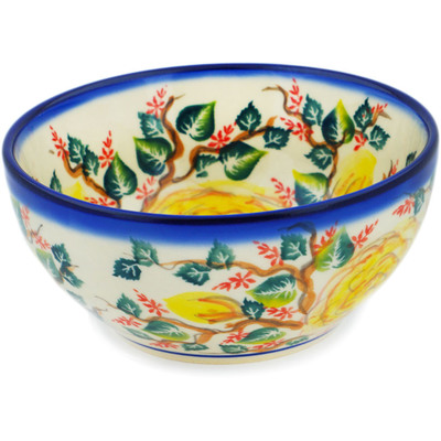 Polish Pottery Bowl 6&quot; Bright Friendship UNIKAT