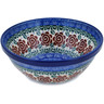 Polish Pottery Bowl 6&quot; Brown Flower Swirl