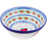Polish Pottery Bowl 6&quot; Bullfinch On Rowan Winter Berries UNIKAT