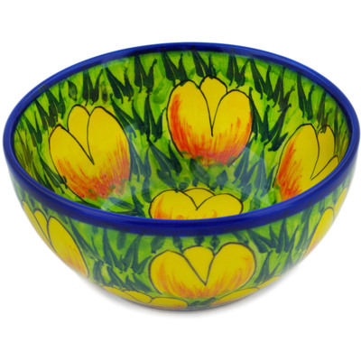 Polish Pottery Bowl 6&quot; Buttercup Bliss UNIKAT