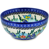Polish Pottery Bowl 6&quot; Butterfly Flower Bed UNIKAT