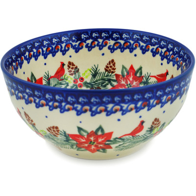 Polish Pottery Bowl 6&quot; Cardinal&#039;s Home UNIKAT