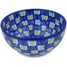 Polish Pottery Bowl 6&quot; Checkered Meadow
