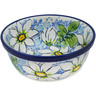 Polish Pottery Bowl 6&quot; Cheerful Cosmos UNIKAT