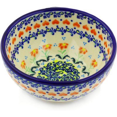 Polish Pottery Bowl 6&quot; Circle Of Hearts