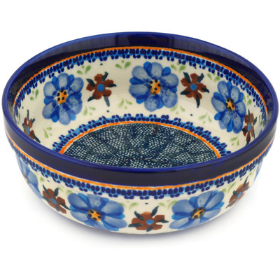 Polish Pottery Bowl 6&quot; Circle The Garden UNIKAT