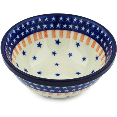 Polish Pottery Bowl 6&quot; Classic Americana