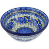 Polish Pottery Bowl 6&quot; Cobalt Rose Chain UNIKAT