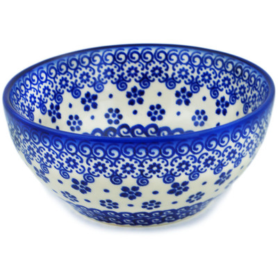 Polish Pottery Bowl 6&quot; Cobalt Wonder UNIKAT