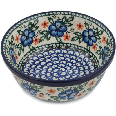 Polish Pottery Bowl 6&quot; Cobblestone Garden