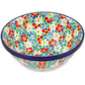 Polish Pottery Bowl 6&quot; Colorful Dizziness UNIKAT