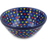 Polish Pottery Bowl 6&quot; Colourful Dot Show UNIKAT