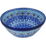 Polish Pottery Bowl 6&quot; Crocheted Granny Squares