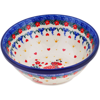 Polish Pottery Bowl 6&quot; Cute As A Button UNIKAT