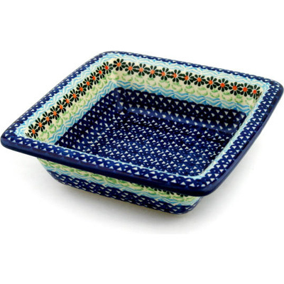 Polish Pottery Bowl 6&quot; Daisies By The Sea