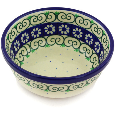 Polish Pottery Bowl 6&quot; Daisy Chain