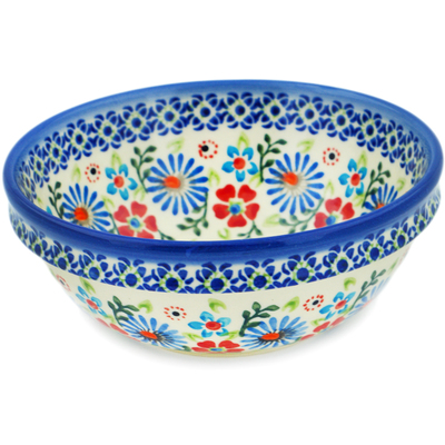 Polish Pottery Bowl 6&quot; Daisy Daze