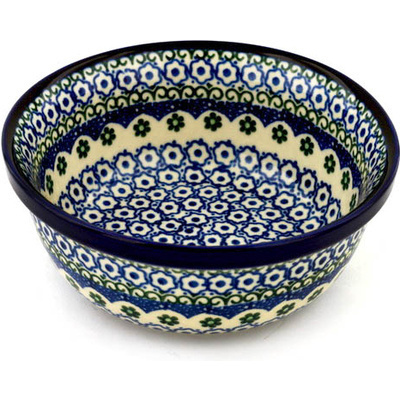 Polish Pottery Bowl 6" Daisy Doilies