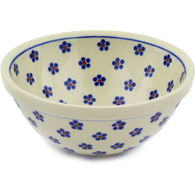 Polish Pottery Bowl 6" Daisy Dots