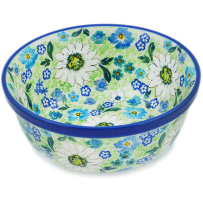 Polish Pottery Bowl 6&quot; Daisy Valley UNIKAT