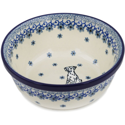 Polish Pottery Bowl 6&quot; Dalmatian Delight