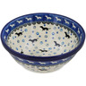 Polish Pottery Bowl 6&quot; Dancing Dachshunds