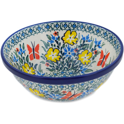 Polish Pottery Bowl 6&quot; Daylight Garden UNIKAT