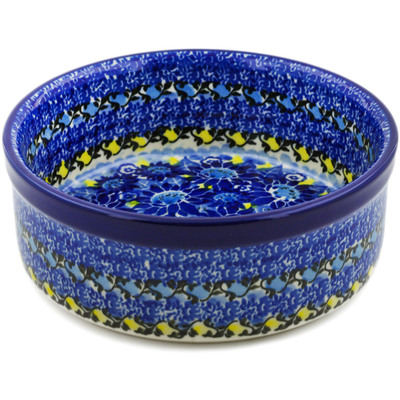 Polish Pottery Bowl 6&quot; Deep Blue UNIKAT