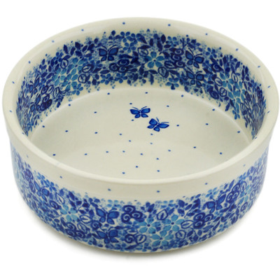 Polish Pottery Bowl 6&quot; Delicate Blue UNIKAT