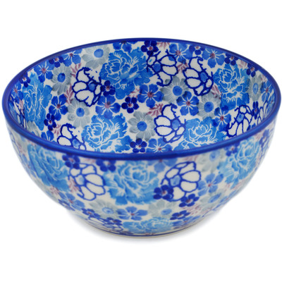 Polish Pottery Bowl 6&quot; Divine Blues UNIKAT