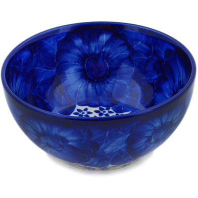 Polish Pottery Bowl 6&quot; Divine Cobalt UNIKAT