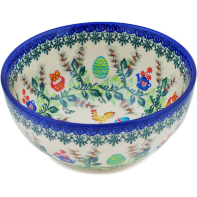 Polish Pottery Bowl 6&quot; Egg Finding UNIKAT