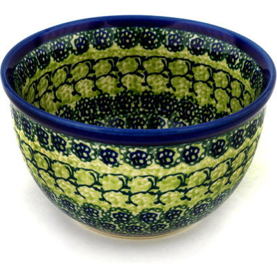 Polish Pottery Bowl 6&quot; Emerald Forest