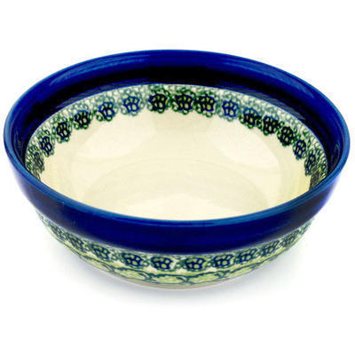 Polish Pottery Bowl 6" Emerald Forest