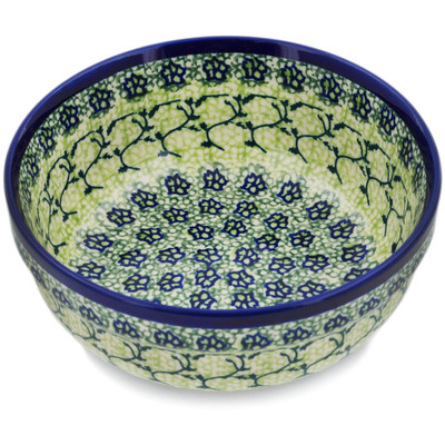 Polish Pottery Bowl 6&quot; Emerald Forest