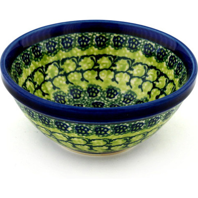 Polish Pottery Bowl 6&quot; Emerald Forest
